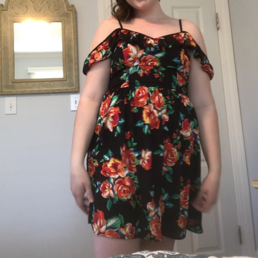 Xhilaration // Cold Shoulder Floral Mini Dress